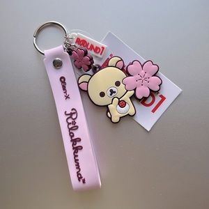 NWT Round1 San-X Rilakkuma Cherry Blossom Keychain